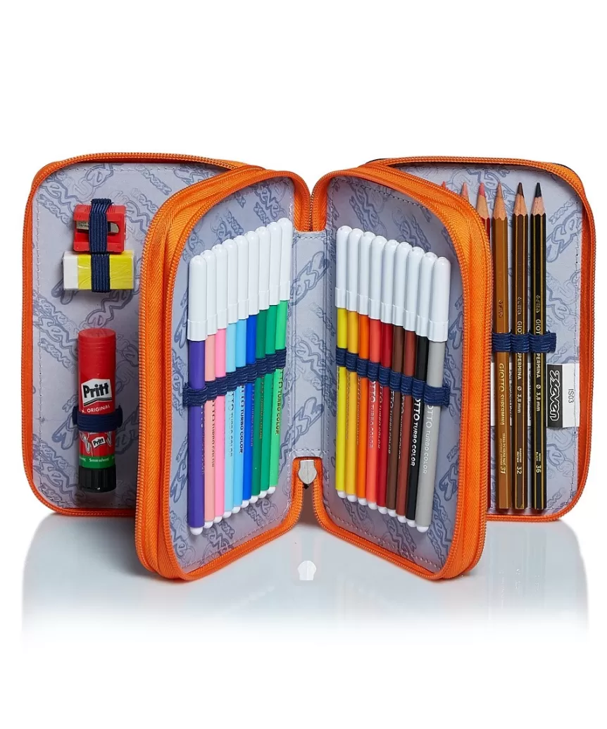 Hot Seven 3 Compartments Pencil Case - Upbeat