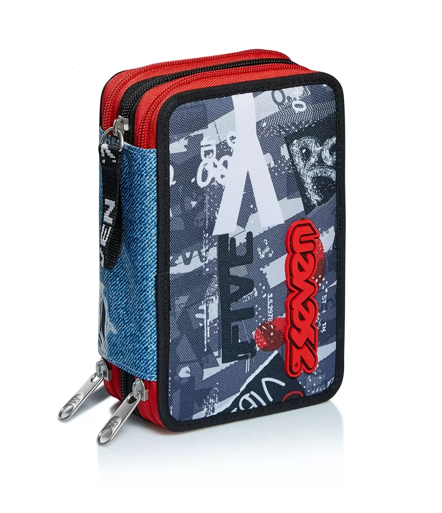 Flash Sale Seven ® 3 Compartments Pencil Case - Urban Rock