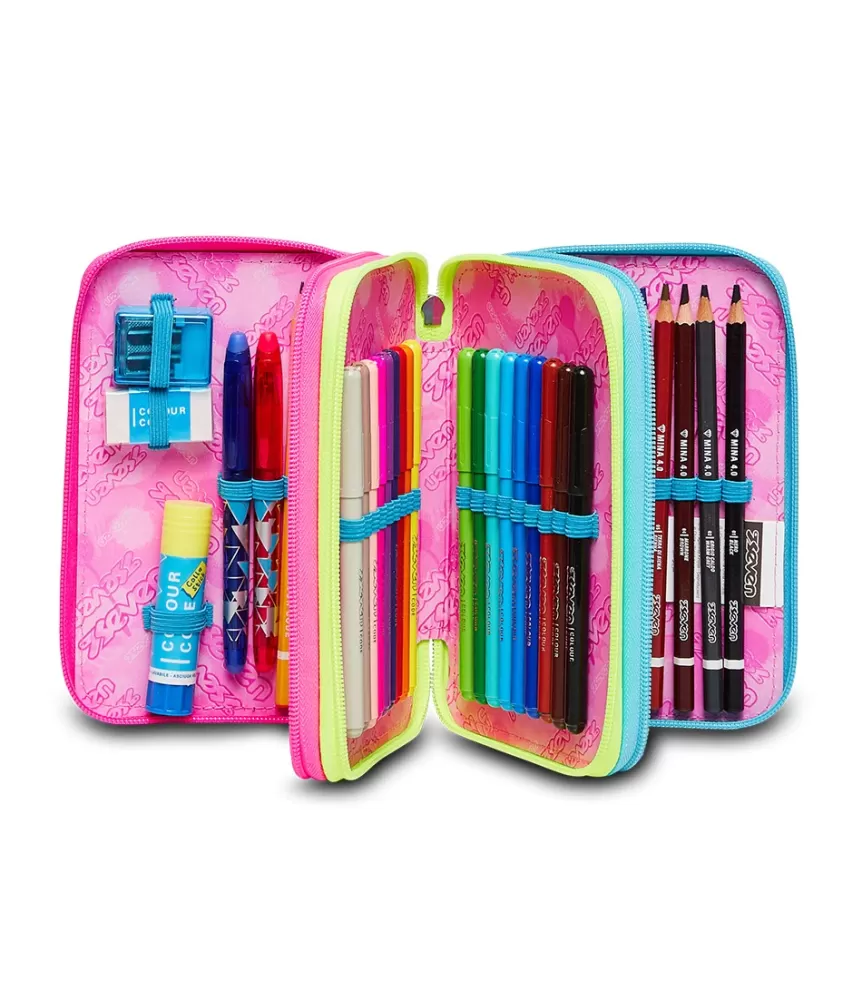 Flash Sale Seven ® 3 Zip Pencil Case - Colour Expression