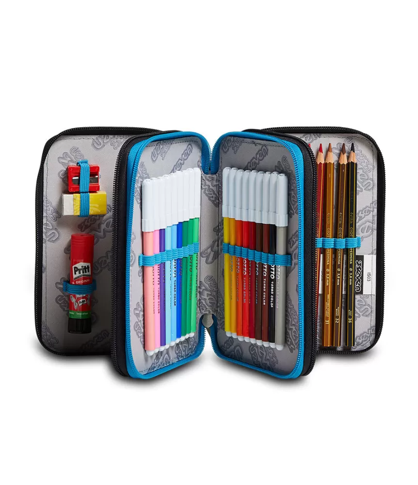 Hot Seven ® 3 Zip Pencil Case - Dripped Boy