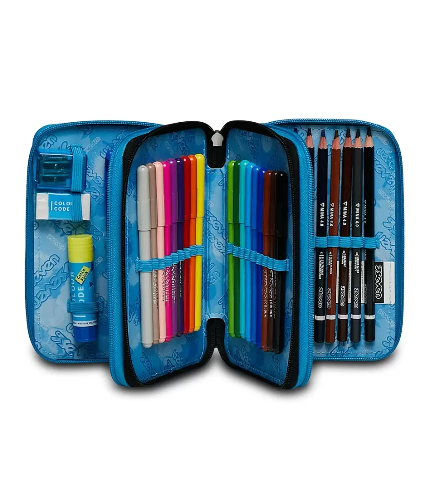 Best Seven ® 3 Zip Pencil Case - Hue Stains