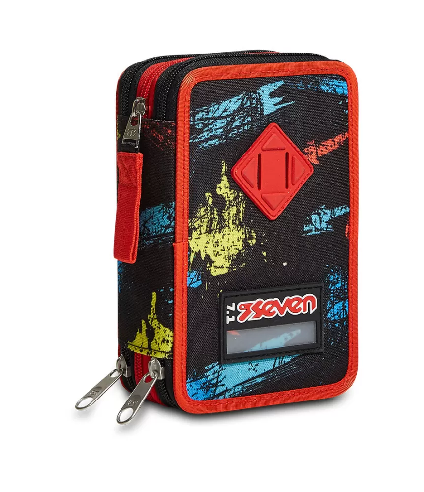 Online Seven ® 3 Zip Pencil Case - Scratchy Boy