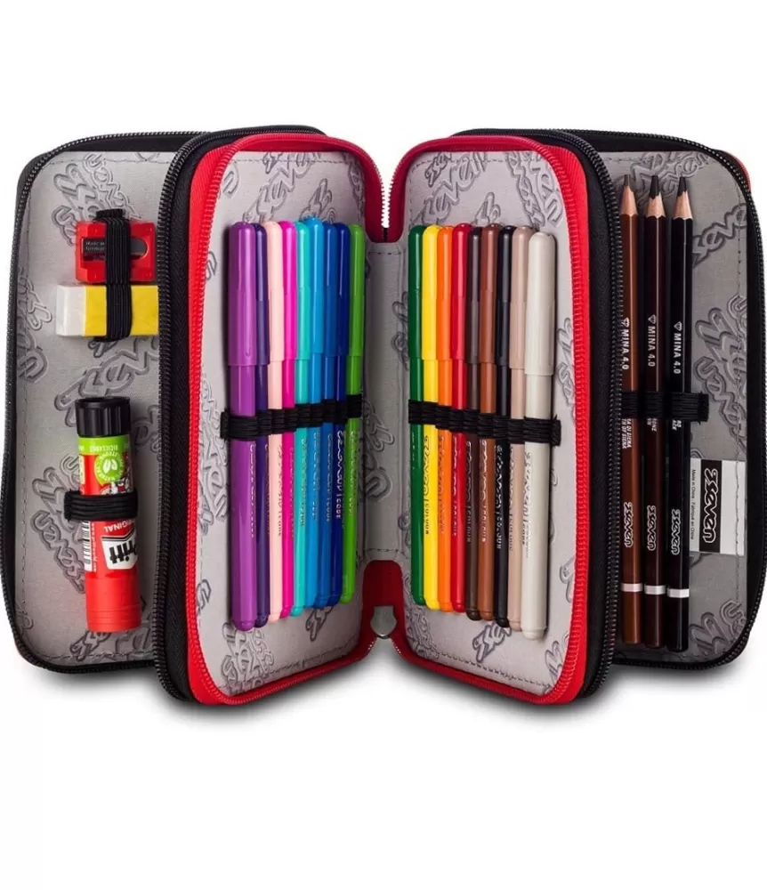 Online Seven ® 3 Zip Pencil Case - Scratchy Boy