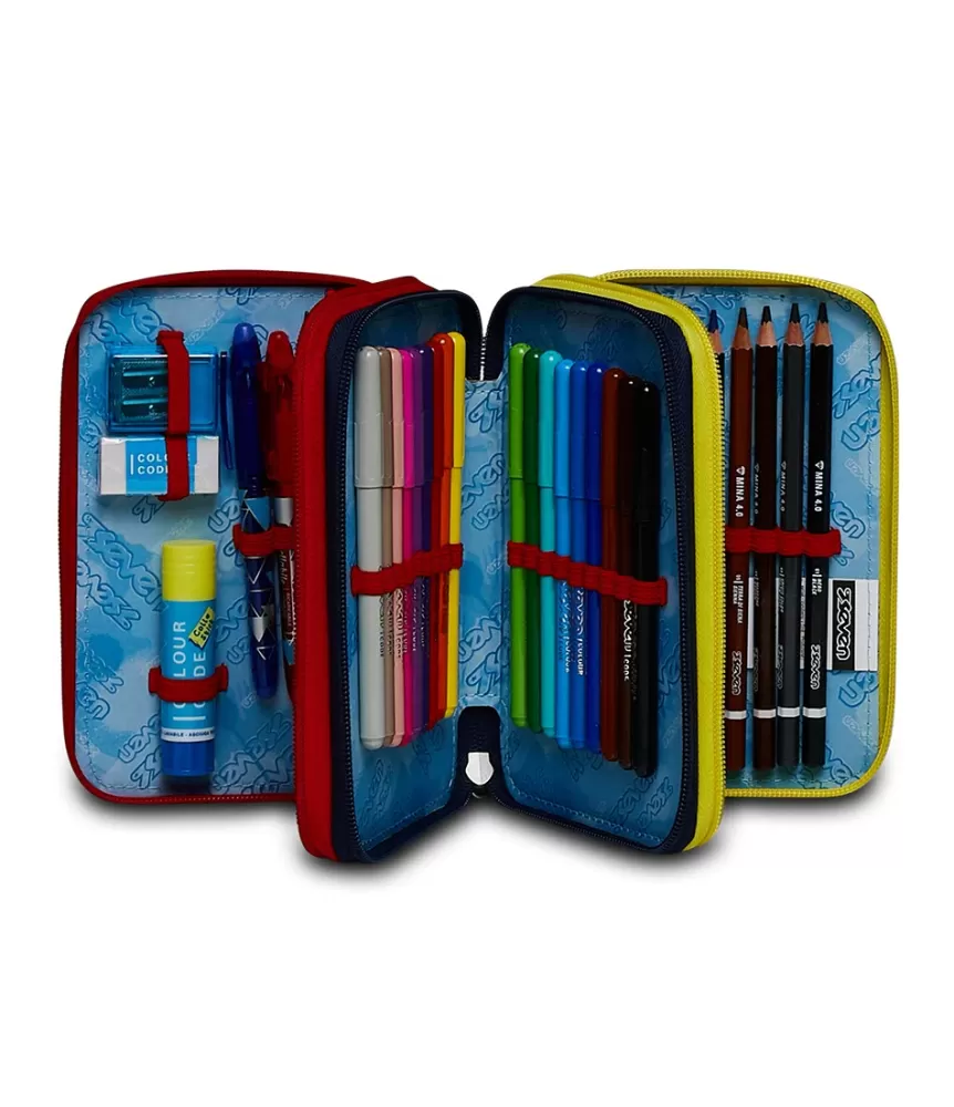 Sale Seven ® 3 Zip Pencil Case - Spray Wall