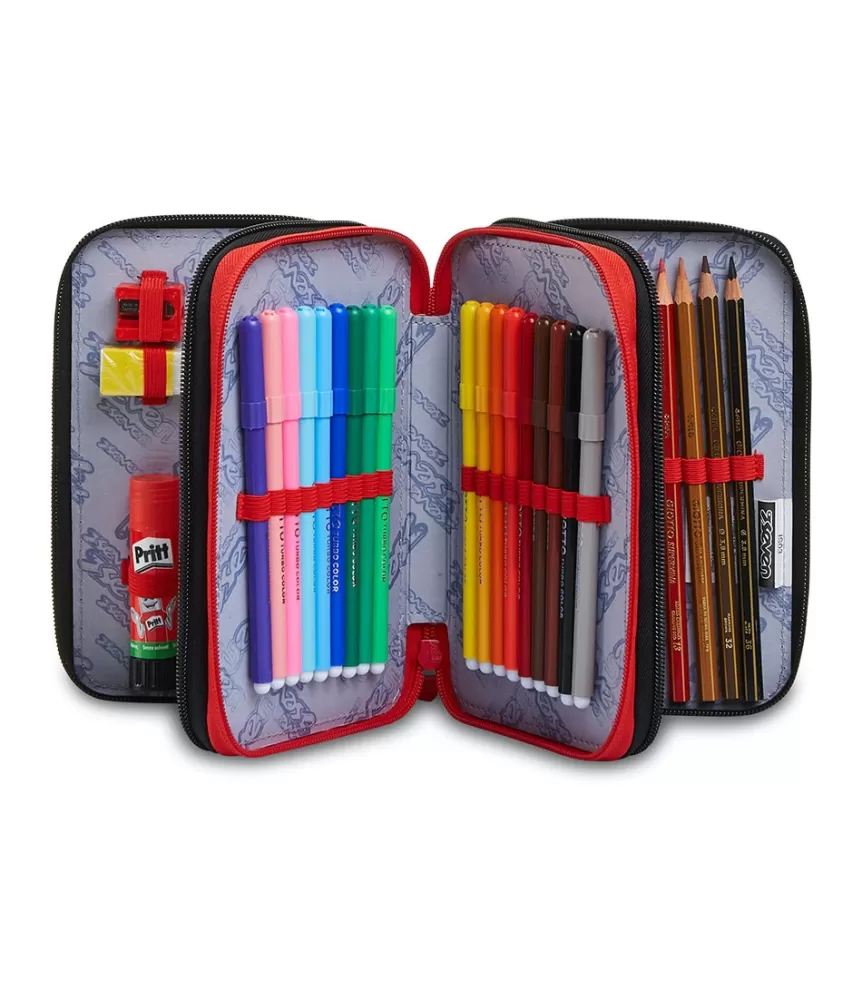 Fashion Seven ® 3 Zip Pencil Case - Take The Field