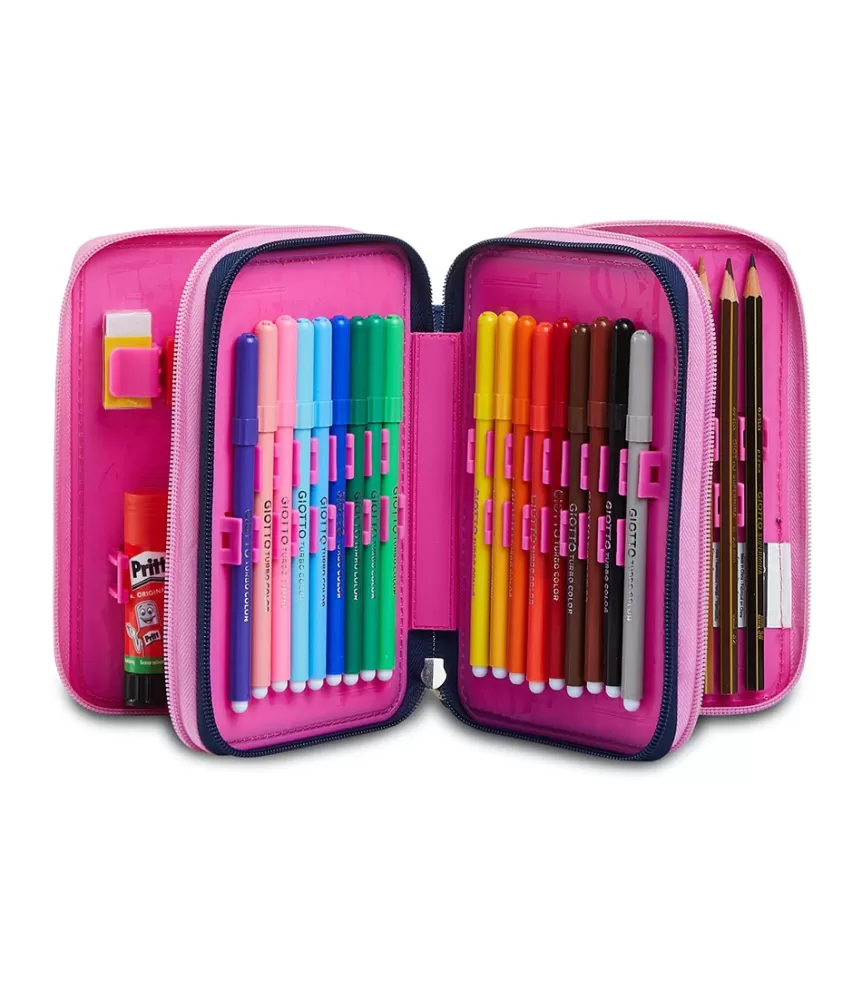 Flash Sale Seven ® 3 Zip Pencil Case Pen Pad - Charming Girl