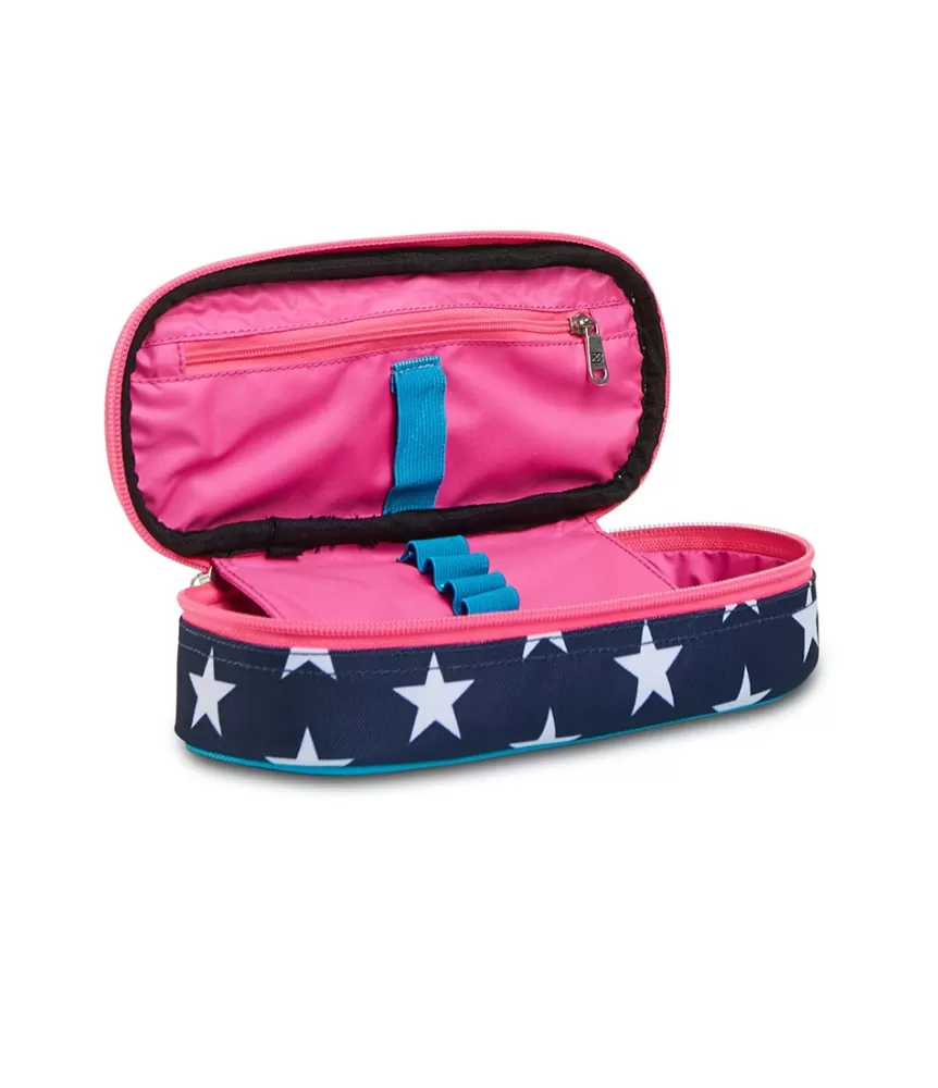 Discount Seven ® Round Plus Pencil Bag - Pinking Blue