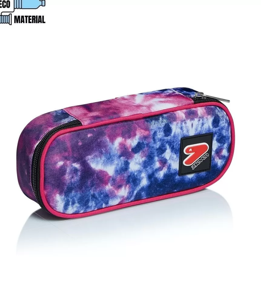 Store Seven ® Round Plus Pencil Case - Tye And Dye Girl