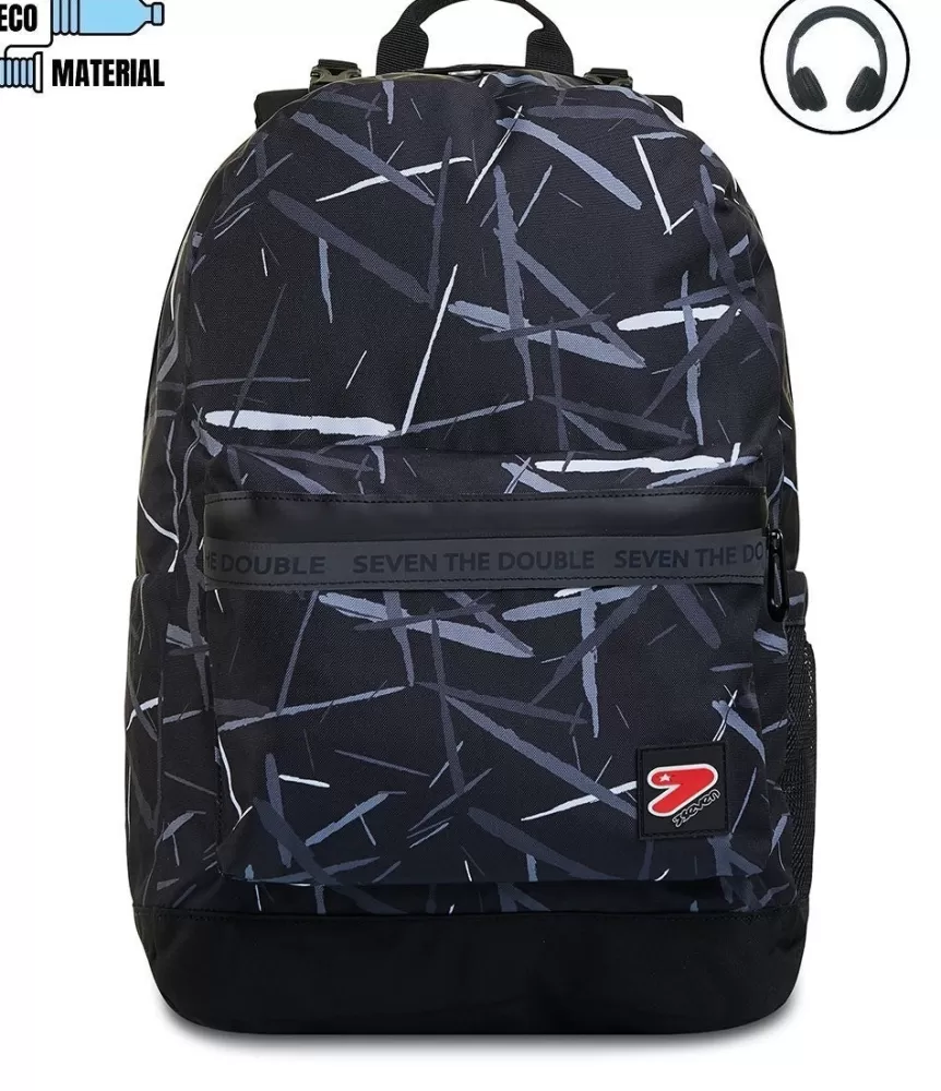 Discount Seven ® The Double Backpack With Headphones - Light Bar