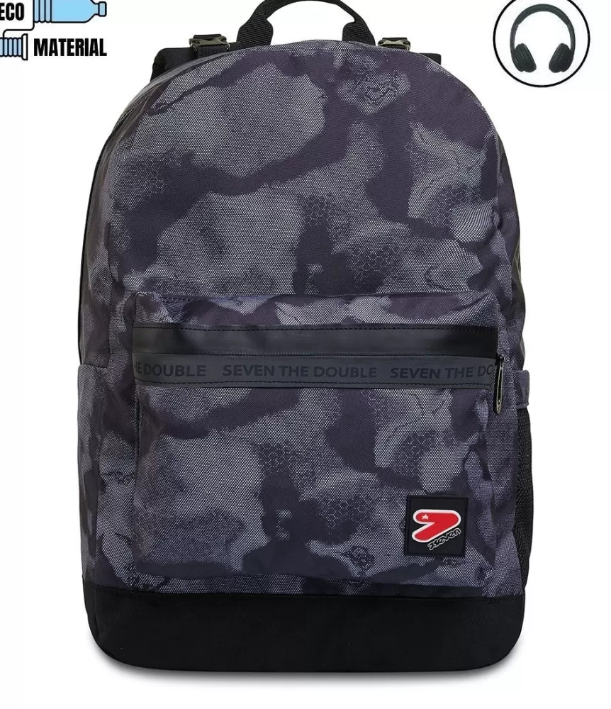 Sale Seven ® The Double Backpack With Headphones - Smoked Camo