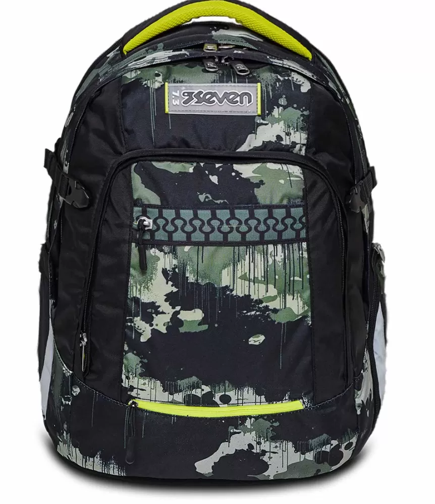 Online Seven ® Updown Twice School Backpack - Greenish Wild